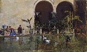 Pool in the Alcazar of Seville (nn02), Raimundo de Madrazo y  Garreta